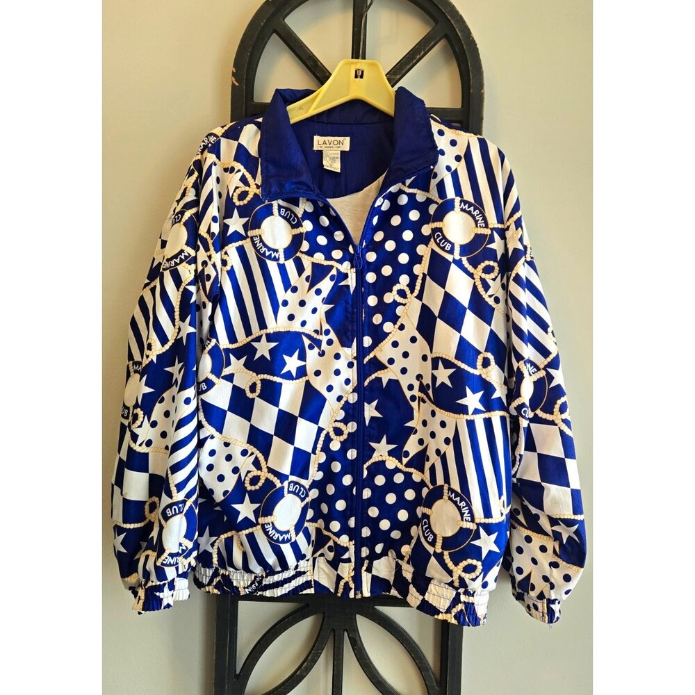 Vintage Lavon By Cheerful Corp Nautical Bomber Jacket - Size M